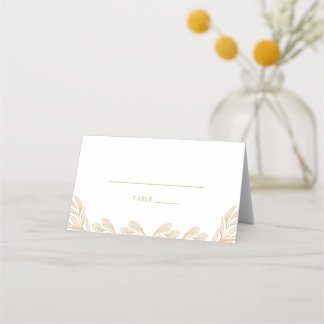 Carte De Placement Carte de lieu de mariage Gold Leaf
