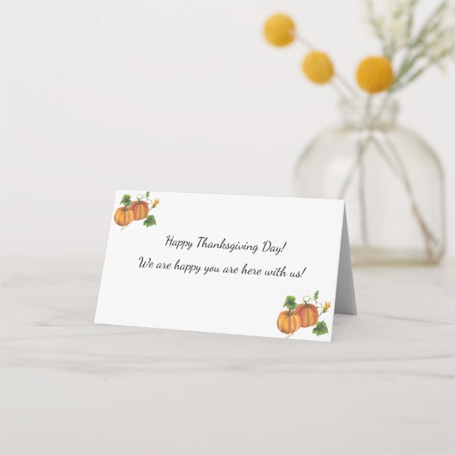 Carte De Placement Carte de lieu pliée de Thanksgiving horizontale (Devant)