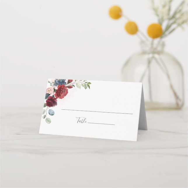 Carte De Placement Carte de Mariage botanique de Bourgogne (Devant)