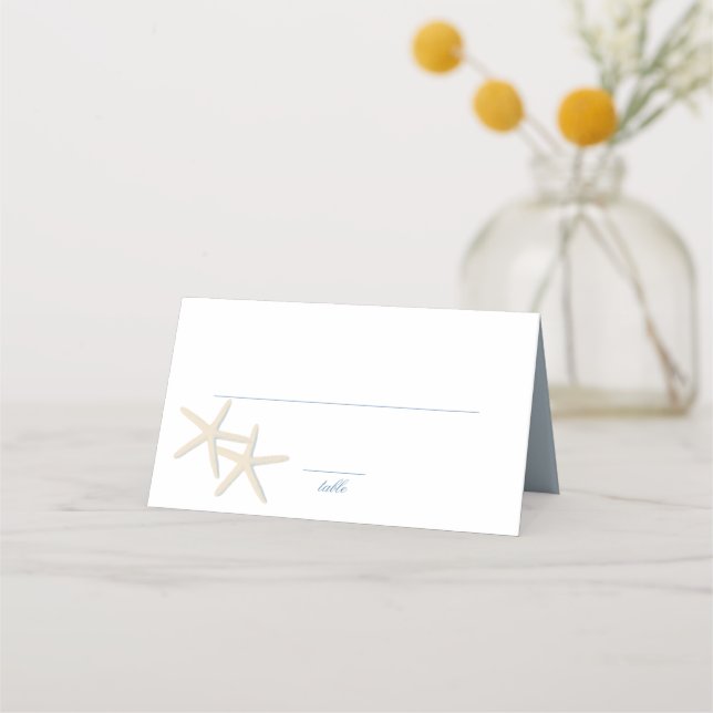 Carte De Placement Carte de mariage de destination de plage étoile de (Devant)