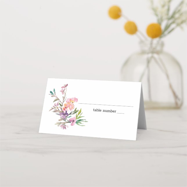 Carte De Placement Carte de Mariage de fleurs de cerisier rose (Devant)