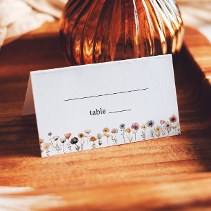 Carte De Placement Carte de Mariage floral coloré plié