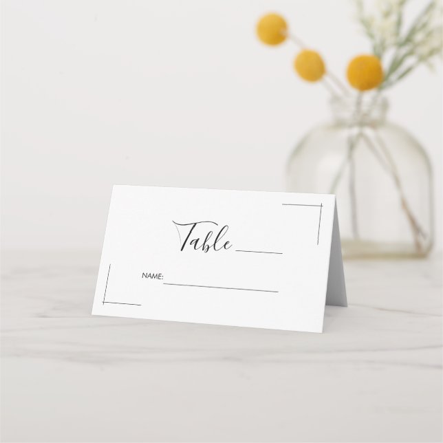 Carte De Placement Carte de Mariage minimaliste avec frontières crois (Devant)