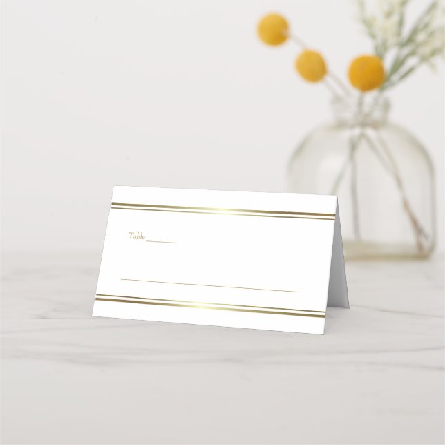 Carte De Placement Carte de Mariage minimaliste Gold Border (Devant)