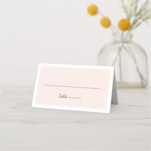 Carte De Placement Carte de mariage minimaliste moderne Script rose