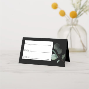 Carte De Placement Carte de Mariage noir de verdure moderne