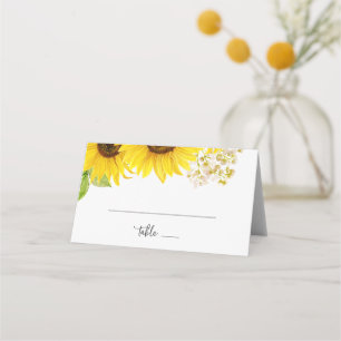 Carte De Placement Carte de Mariage plié de tournesol de pays