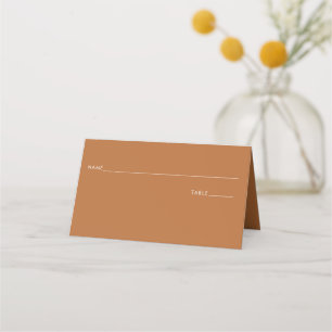Carte De Placement Carte de Mariage plié minimaliste en terre cuite