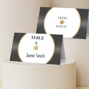Carte De Placement Carte de Mariage Retro Gold Parties scintillant Vi