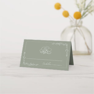Carte De Placement Carte de Mariage Rustique Floral Sage Green