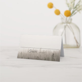 Carte De Placement Carte de Mariage Rustique Forest Misty Paysage