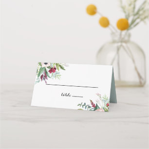 Carte De Placement Carte de Mariage Tropical Floral and Greenery