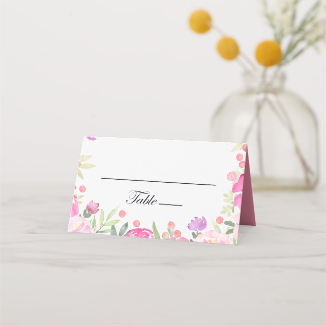 Carte De Placement Carte de Mariage unique romantique Floral (Devant)