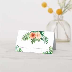 Carte De Placement Carte de Mariage vert à la menthe florale tropical