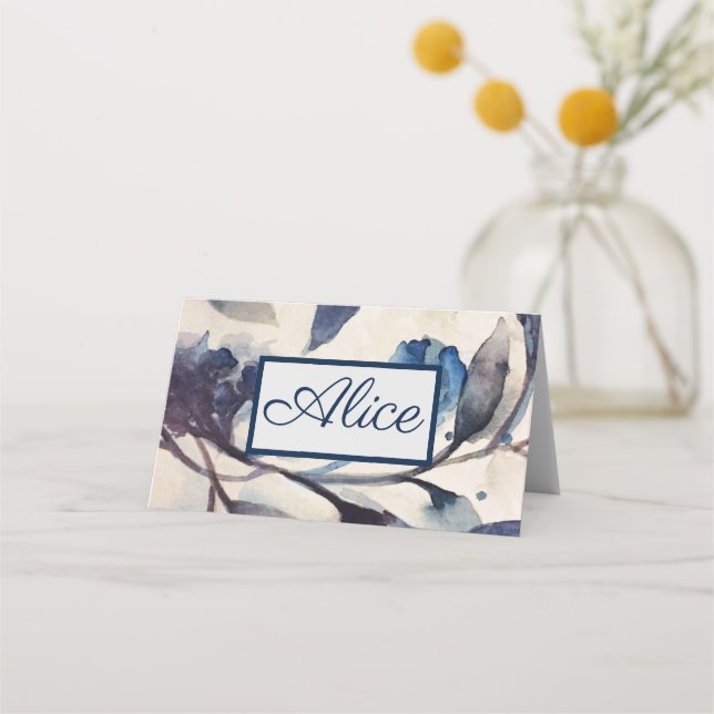 Carte De Placement Carte de nom pliée - Foliage lilas floral 2 (Devant)