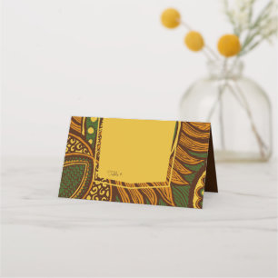 Carte De Placement Carte de place Ankara Green Gold Floral