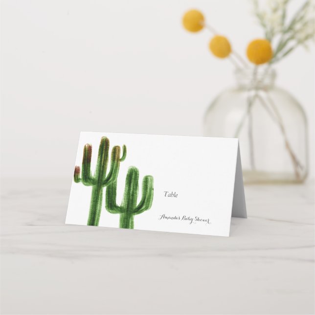 Carte De Placement Carte de place du Baby shower Boho Cactus (Devant)