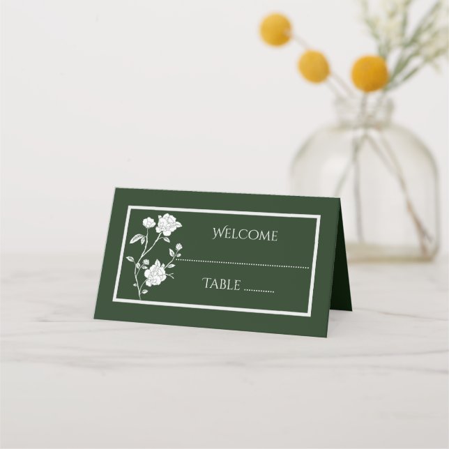 Carte De Placement Carte de place Emerald Green Rose (Devant)
