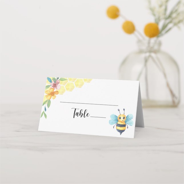 Carte De Placement Carte de place fleurie Bee and honeycomba (Devant)