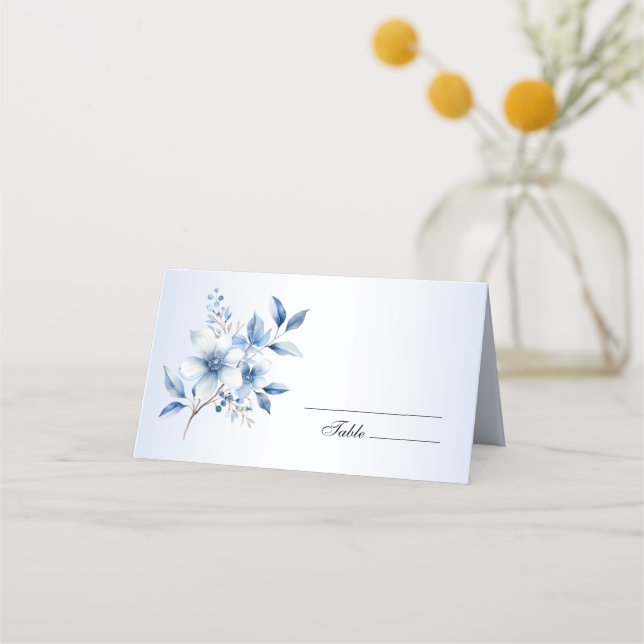 Carte De Placement Carte de place Fleurs Bleues Botaniques (Devant)