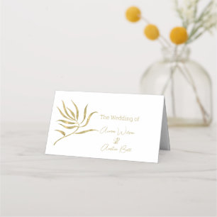 Carte De Placement Carte de place Gold Single Stem Leaf Name