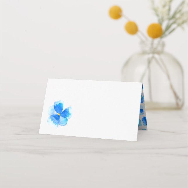 Carte De Placement Carte de place mariage d'événement couleur bleu aq (Devant)