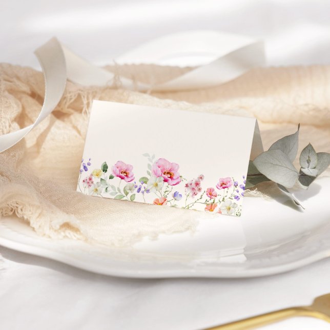 Carte De Placement Carte de place minimaliste fleur sauvage mariage (Créateur téléchargé)