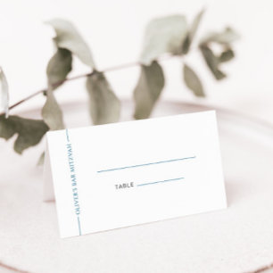 Carte De Placement Carte de place moderne Blue Folk Bar Mitzvah