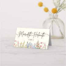 Carte de place pliée fleur sauvage