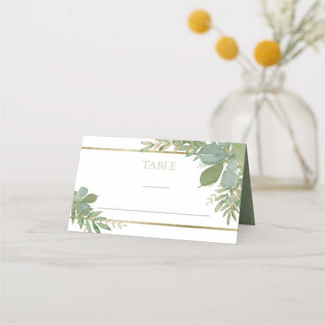 Carte De Placement Carte de place pliée Golden Greenery (Devant)