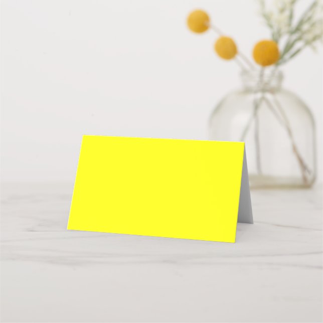 Carte De Placement Carte de place pliée jaune vif (Devant)
