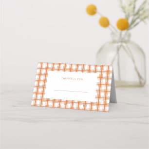 Carte De Placement Carte de place pliée orange brûlée à l'automne