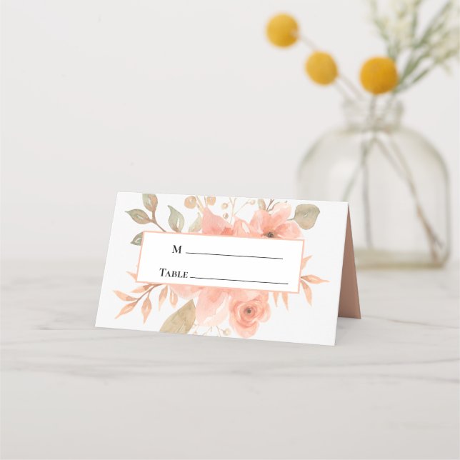 Carte De Placement Carte de place pliée pour Mariage floral Boho mini (Devant)