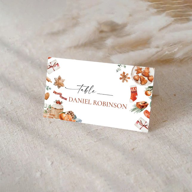 Carte De Placement Carte de place pliée pour Noël d'hiver (Créateur téléchargé)
