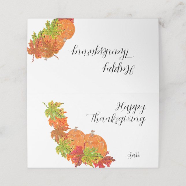 Carte De Placement Carte de place pliée : Thanksgiving (Extérieur déplié)