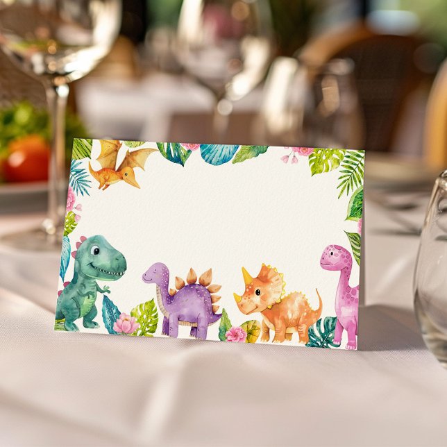 Carte De Placement Carte de place pour fille Dinosaures mignonne (Créateur téléchargé)