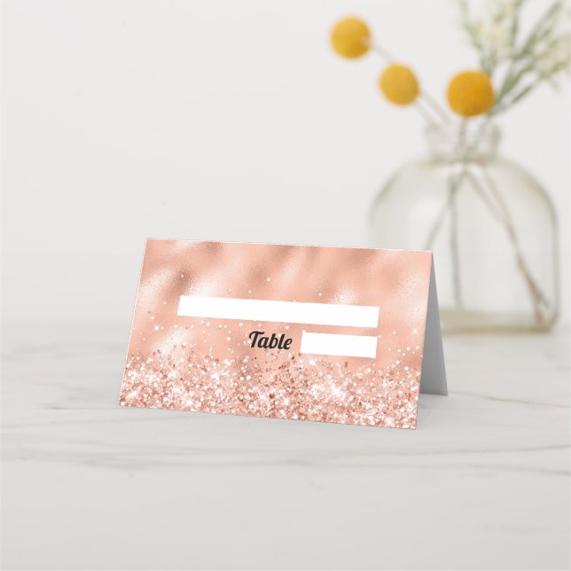 Carte De Placement Carte de place Sweet 16 pailletée or rose (Devant)