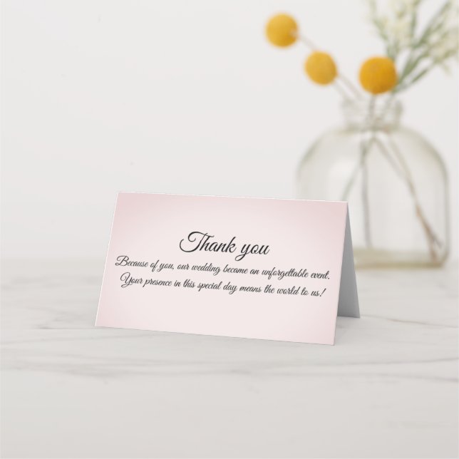 Carte De Placement carte de remerciements mariage (Devant)
