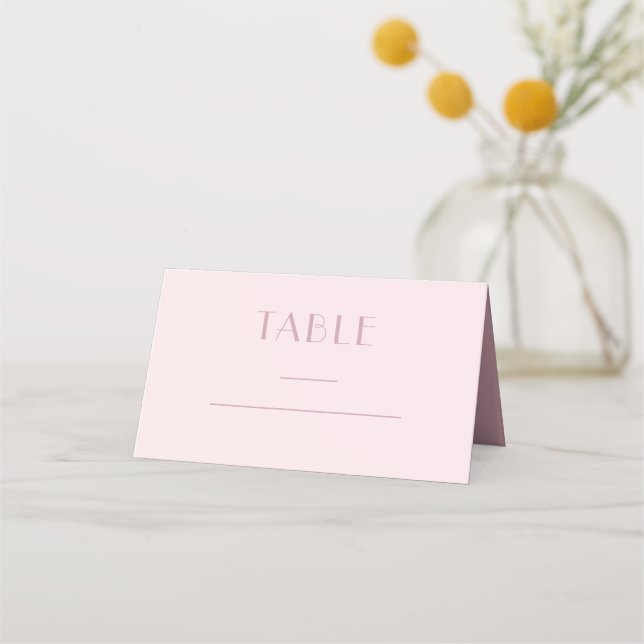 Carte De Placement Carte de table de Mariage Rose chic (Devant)
