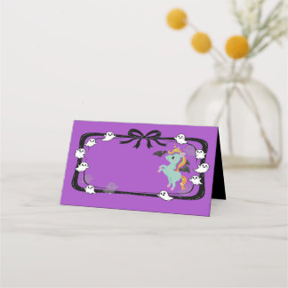 Carte De Placement Carte de table licorne Halloween chauve-souris vio