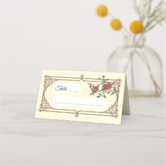 Carte De Placement Carte de table pliée pour mariage romantique médié