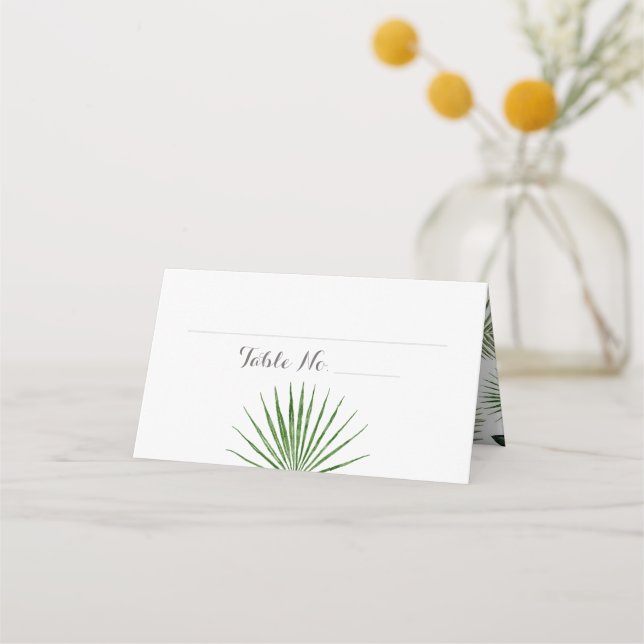 Carte De Placement Carte d'emplacement pliée de fern Mariage tropical (Devant)