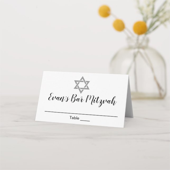 Carte De Placement Carte d'endroit personnalisée du bar moderne Mitzv (Devant)