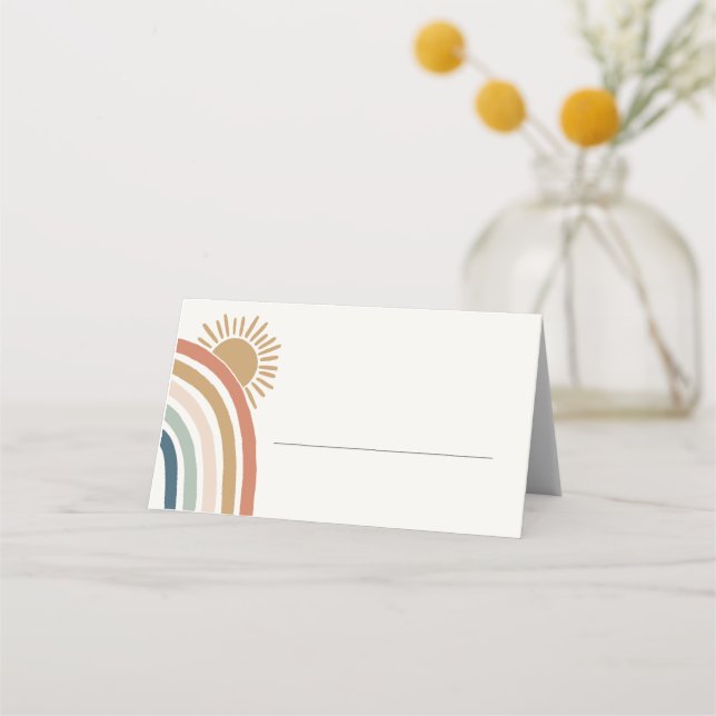 Carte De Placement carte d'endroit soleil anniversaire ou baby shower (Devant)