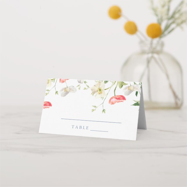 Carte De Placement Carte d'escorte Mariage Spring Floral Peony (Devant)