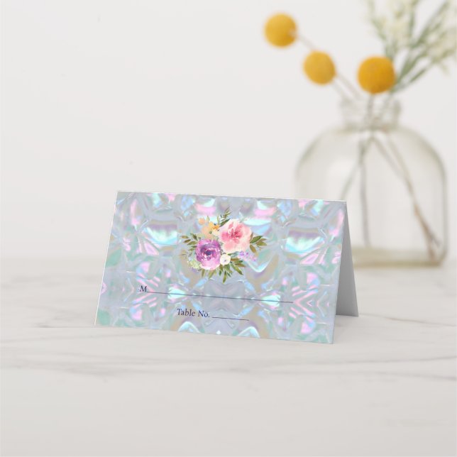 Carte De Placement Carte d'invité Faux Mother of Pearl Place Card (Devant)