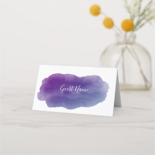 Carte De Placement Carte du nom d'hôte de l'aquarelle violette