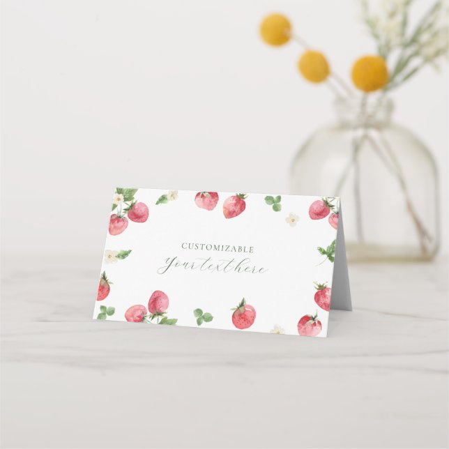 Carte De Placement Carte Étiquette de fraises Carte de place (Devant)