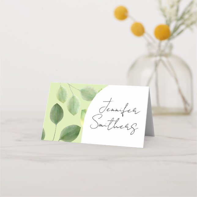 Carte De Placement Carte feuille d'eucalyptus vert (Devant)