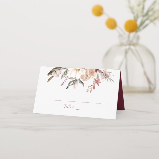 Carte De Placement Carte Fleur sauvage Vin Bourgogne (Devant)